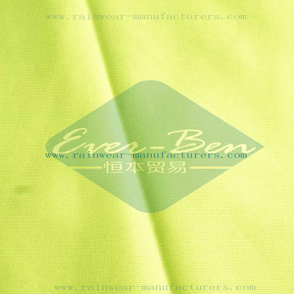 Yellow women's high visibility clothing fabrics